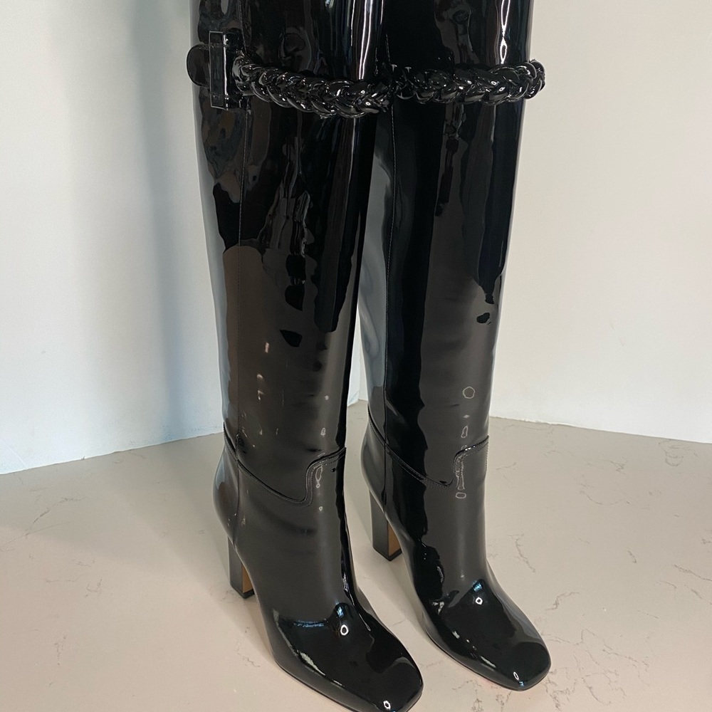 ❌SOLD❌ Valentino Garavani Black Tall Boots Patent Leather